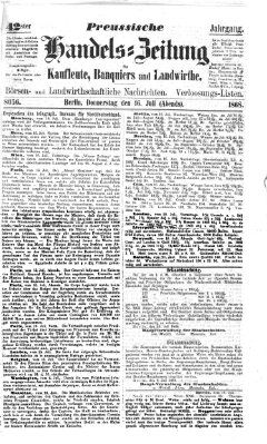 Preußische Handelszeitung Donnerstag 16. Juli 1868