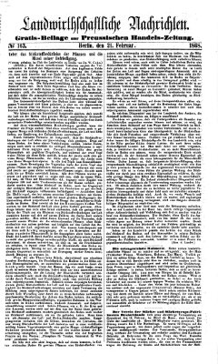 Preußische Handelszeitung Freitag 21. Februar 1868