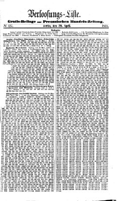 Preußische Handelszeitung Mittwoch 29. April 1868