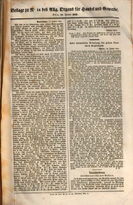 Allgemeines Organ für Handel und Gewerbe und damit verwandte Gegenstände Sonntag 18. Januar 1835