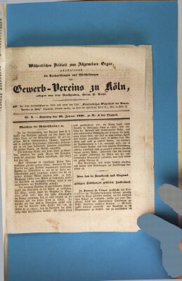 Allgemeines Organ für Handel und Gewerbe und damit verwandte Gegenstände Sonntag 10. Januar 1836