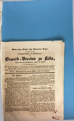 Allgemeines Organ für Handel und Gewerbe und damit verwandte Gegenstände Sonntag 17. Januar 1836