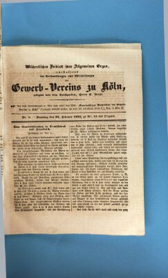 Allgemeines Organ für Handel und Gewerbe und damit verwandte Gegenstände Sonntag 21. Februar 1836