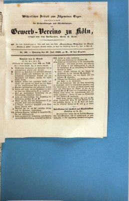 Allgemeines Organ für Handel und Gewerbe und damit verwandte Gegenstände Sonntag 17. Juli 1836