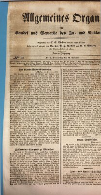 Allgemeines Organ für Handel und Gewerbe und damit verwandte Gegenstände Donnerstag 6. Oktober 1836