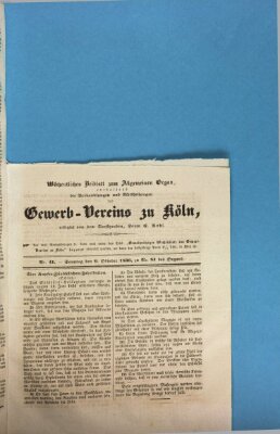 Allgemeines Organ für Handel und Gewerbe und damit verwandte Gegenstände Sonntag 9. Oktober 1836