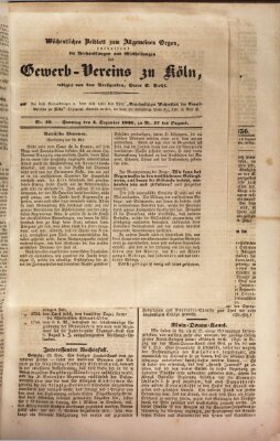 Allgemeines Organ für Handel und Gewerbe und damit verwandte Gegenstände Sonntag 4. Dezember 1836