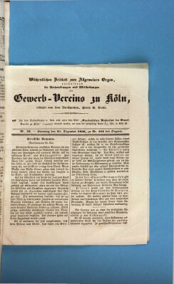 Allgemeines Organ für Handel und Gewerbe und damit verwandte Gegenstände Sonntag 25. Dezember 1836