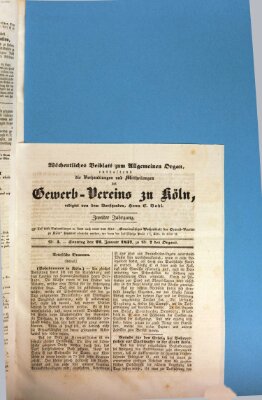 Allgemeines Organ für Handel und Gewerbe und damit verwandte Gegenstände Sonntag 22. Januar 1837