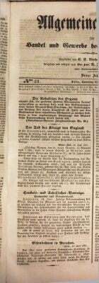 Allgemeines Organ für Handel und Gewerbe und damit verwandte Gegenstände Sonntag 25. Juni 1837