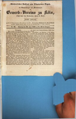 Allgemeines Organ für Handel und Gewerbe und damit verwandte Gegenstände Sonntag 25. Juni 1837