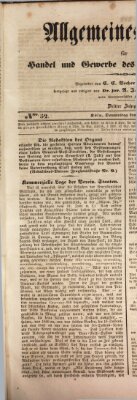 Allgemeines Organ für Handel und Gewerbe und damit verwandte Gegenstände Donnerstag 29. Juni 1837