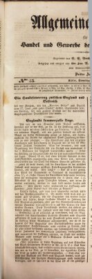 Allgemeines Organ für Handel und Gewerbe und damit verwandte Gegenstände Sonntag 2. Juli 1837