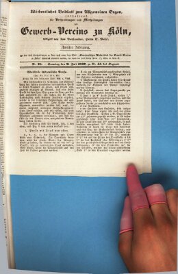 Allgemeines Organ für Handel und Gewerbe und damit verwandte Gegenstände Sonntag 9. Juli 1837