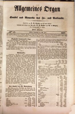 Allgemeines Organ für Handel und Gewerbe und damit verwandte Gegenstände Sonntag 23. Juli 1837