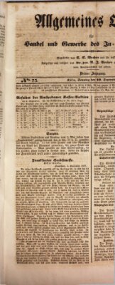 Allgemeines Organ für Handel und Gewerbe und damit verwandte Gegenstände Sonntag 10. September 1837