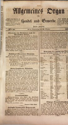 Allgemeines Organ für Handel und Gewerbe und damit verwandte Gegenstände Donnerstag 26. Oktober 1837