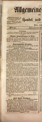 Allgemeines Organ für Handel und Gewerbe und damit verwandte Gegenstände Sonntag 12. November 1837