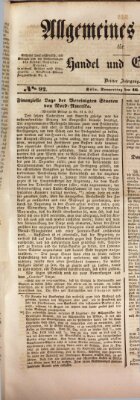 Allgemeines Organ für Handel und Gewerbe und damit verwandte Gegenstände Donnerstag 16. November 1837