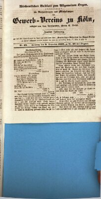 Allgemeines Organ für Handel und Gewerbe und damit verwandte Gegenstände Sonntag 3. Dezember 1837