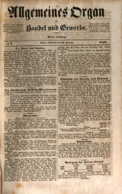 Allgemeines Organ für Handel und Gewerbe und damit verwandte Gegenstände Dienstag 16. Januar 1838