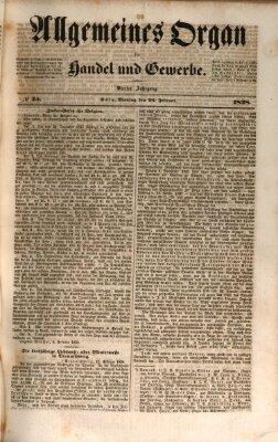 Allgemeines Organ für Handel und Gewerbe und damit verwandte Gegenstände Montag 26. Februar 1838