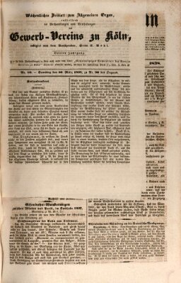 Allgemeines Organ für Handel und Gewerbe und damit verwandte Gegenstände Samstag 10. März 1838