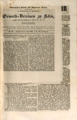 Allgemeines Organ für Handel und Gewerbe und damit verwandte Gegenstände Dienstag 10. Juli 1838