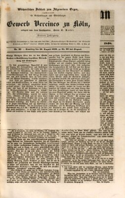 Allgemeines Organ für Handel und Gewerbe und damit verwandte Gegenstände Dienstag 21. August 1838