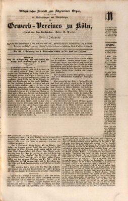 Allgemeines Organ für Handel und Gewerbe und damit verwandte Gegenstände Dienstag 4. September 1838