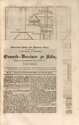 Allgemeines Organ für Handel und Gewerbe und damit verwandte Gegenstände Samstag 10. November 1838