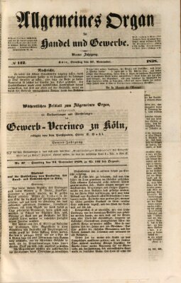 Allgemeines Organ für Handel und Gewerbe und damit verwandte Gegenstände Dienstag 27. November 1838