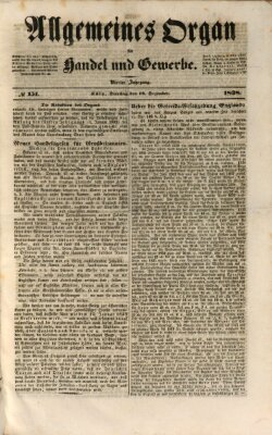 Allgemeines Organ für Handel und Gewerbe und damit verwandte Gegenstände Dienstag 18. Dezember 1838