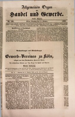 Allgemeines Organ für Handel und Gewerbe und damit verwandte Gegenstände Sonntag 27. Oktober 1839