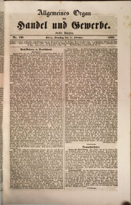 Allgemeines Organ für Handel und Gewerbe und damit verwandte Gegenstände Dienstag 29. Oktober 1839