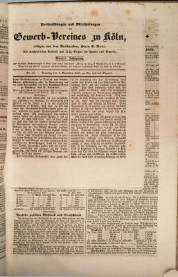 Allgemeines Organ für Handel und Gewerbe und damit verwandte Gegenstände Sonntag 1. Dezember 1839