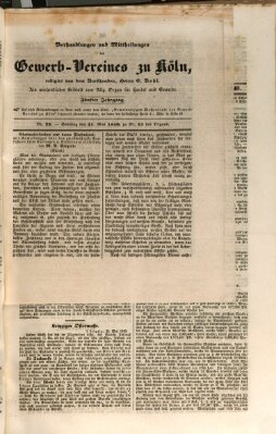 Allgemeines Organ für Handel und Gewerbe und damit verwandte Gegenstände Sonntag 31. Mai 1840