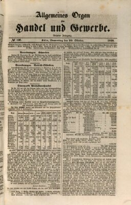 Allgemeines Organ für Handel und Gewerbe und damit verwandte Gegenstände Donnerstag 29. Oktober 1840