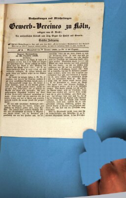 Allgemeines Organ für Handel und Gewerbe und damit verwandte Gegenstände Samstag 9. Januar 1841