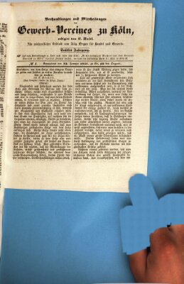 Allgemeines Organ für Handel und Gewerbe und damit verwandte Gegenstände Samstag 23. Januar 1841