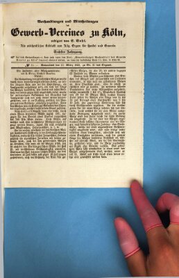 Allgemeines Organ für Handel und Gewerbe und damit verwandte Gegenstände Samstag 13. März 1841