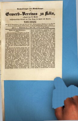 Allgemeines Organ für Handel und Gewerbe und damit verwandte Gegenstände Samstag 3. April 1841