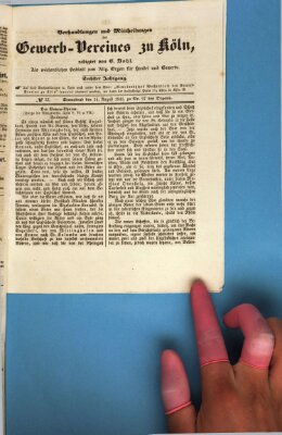 Allgemeines Organ für Handel und Gewerbe und damit verwandte Gegenstände Samstag 14. August 1841