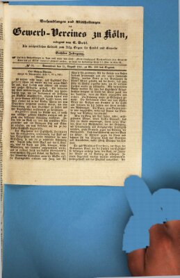 Allgemeines Organ für Handel und Gewerbe und damit verwandte Gegenstände Samstag 21. August 1841