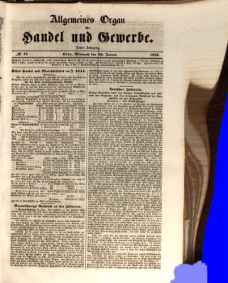Allgemeines Organ für Handel und Gewerbe und damit verwandte Gegenstände Mittwoch 26. Januar 1842
