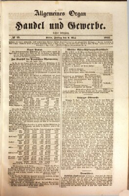 Allgemeines Organ für Handel und Gewerbe und damit verwandte Gegenstände Montag 2. Mai 1842