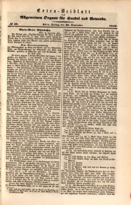 Allgemeines Organ für Handel und Gewerbe und damit verwandte Gegenstände Freitag 30. September 1842