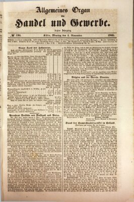 Allgemeines Organ für Handel und Gewerbe und damit verwandte Gegenstände Montag 7. November 1842