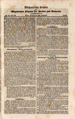 Allgemeines Organ für Handel und Gewerbe und damit verwandte Gegenstände Freitag 30. Dezember 1842