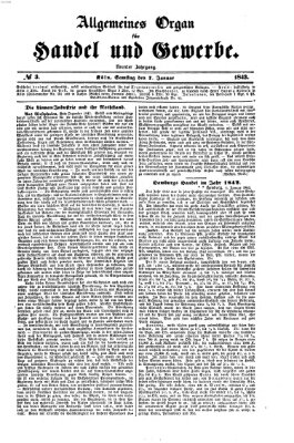 Allgemeines Organ für Handel und Gewerbe und damit verwandte Gegenstände Samstag 7. Januar 1843